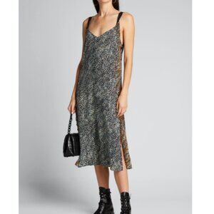 Rag & Bone Colette Printed Side-Slit Slip Dress